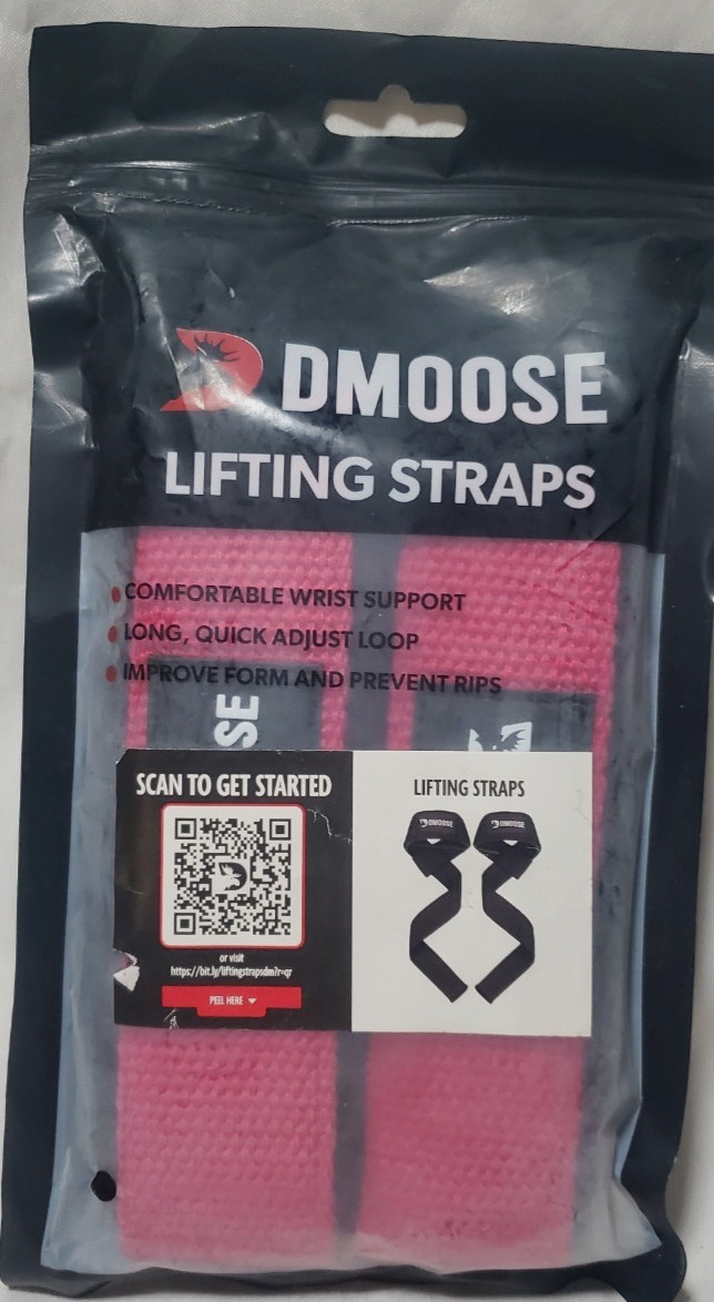 DMOOSE Lifting Straps Wrist Support Weightlifting Deadlift Gym Straps Red/Black