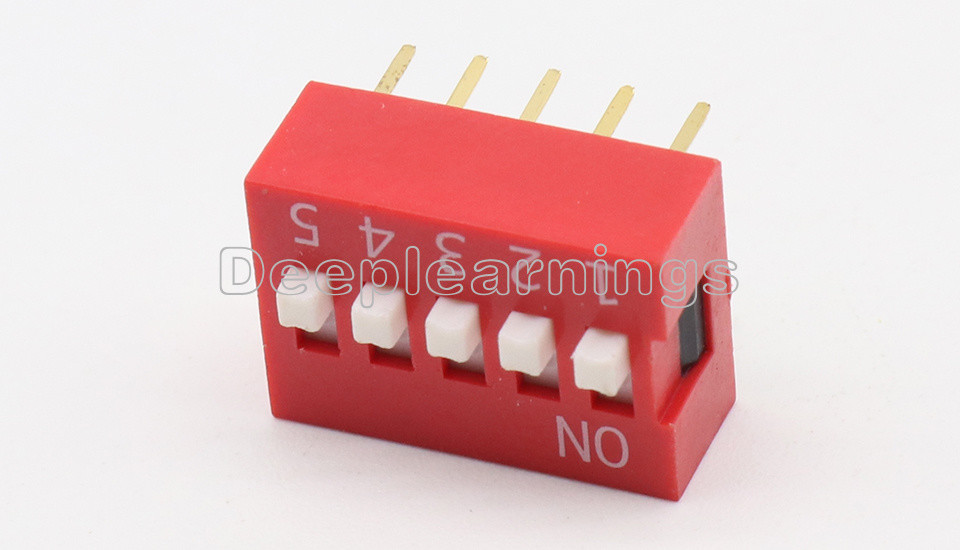 20Pcs Slide Type Switch Module 2.54mm 5-Bit 5 Position Way DIP Red Pitch