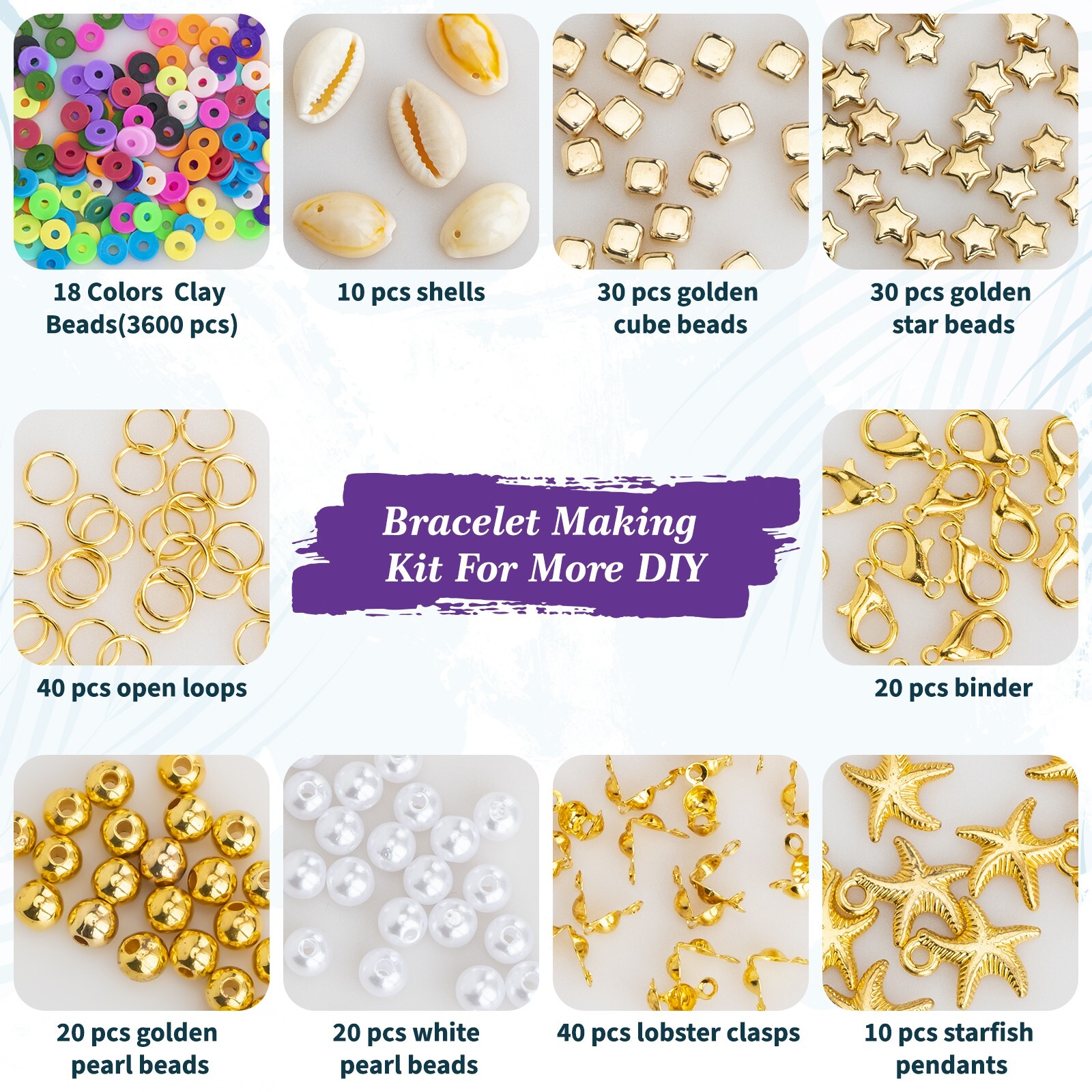 4080pcs Clay Beads Kit Flat Polymer Round Disc DIY Bracelet Jewelry Making Set