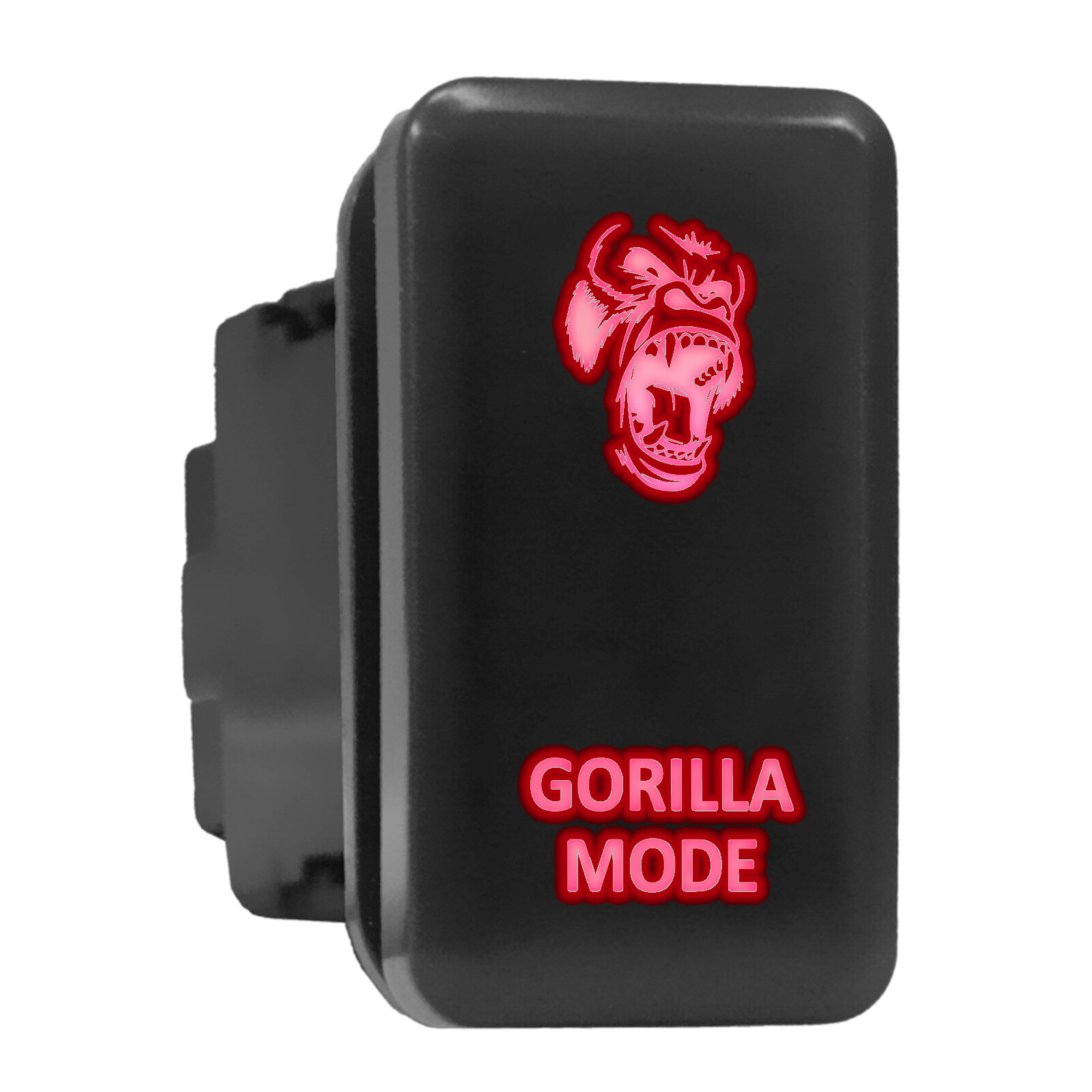 GORILLA MODE - Red Backlit Tall Push In Switch  1.54"x 0.83" (Fit: Toyota)