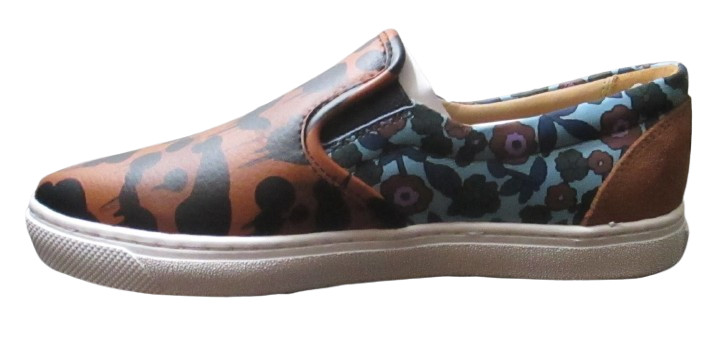 Coach WildBeast Nappa Women's Slip-On Sneakers Shoes 6M Brown/Mist (Turq) Q8807