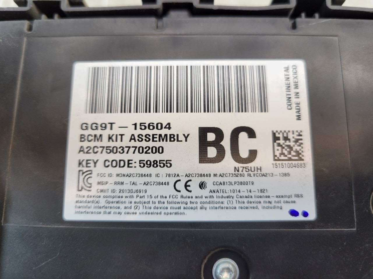2015 2016 FORD FUSION CABIN JUNCTION FUSE BOX OEM GG9Z-15604-C