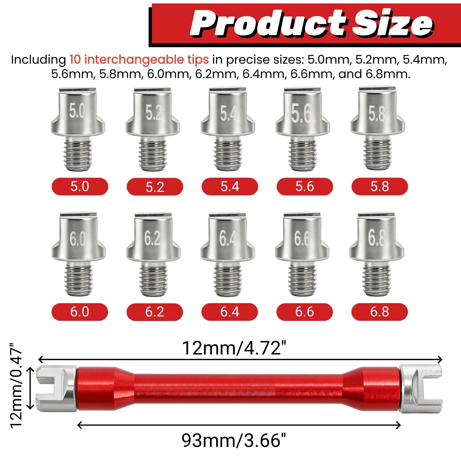 Motorcycle Spoke Wrench 5.06.8mm Universal Dirt Bike Wheel Rim Repair Tool Kit