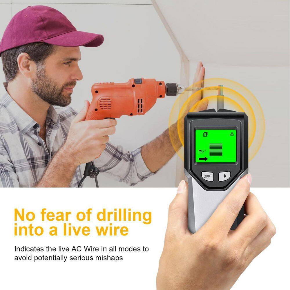5 in 1 Wall Scanner Stud Finder with Microprocessor Chip and HD LCD Display Mist