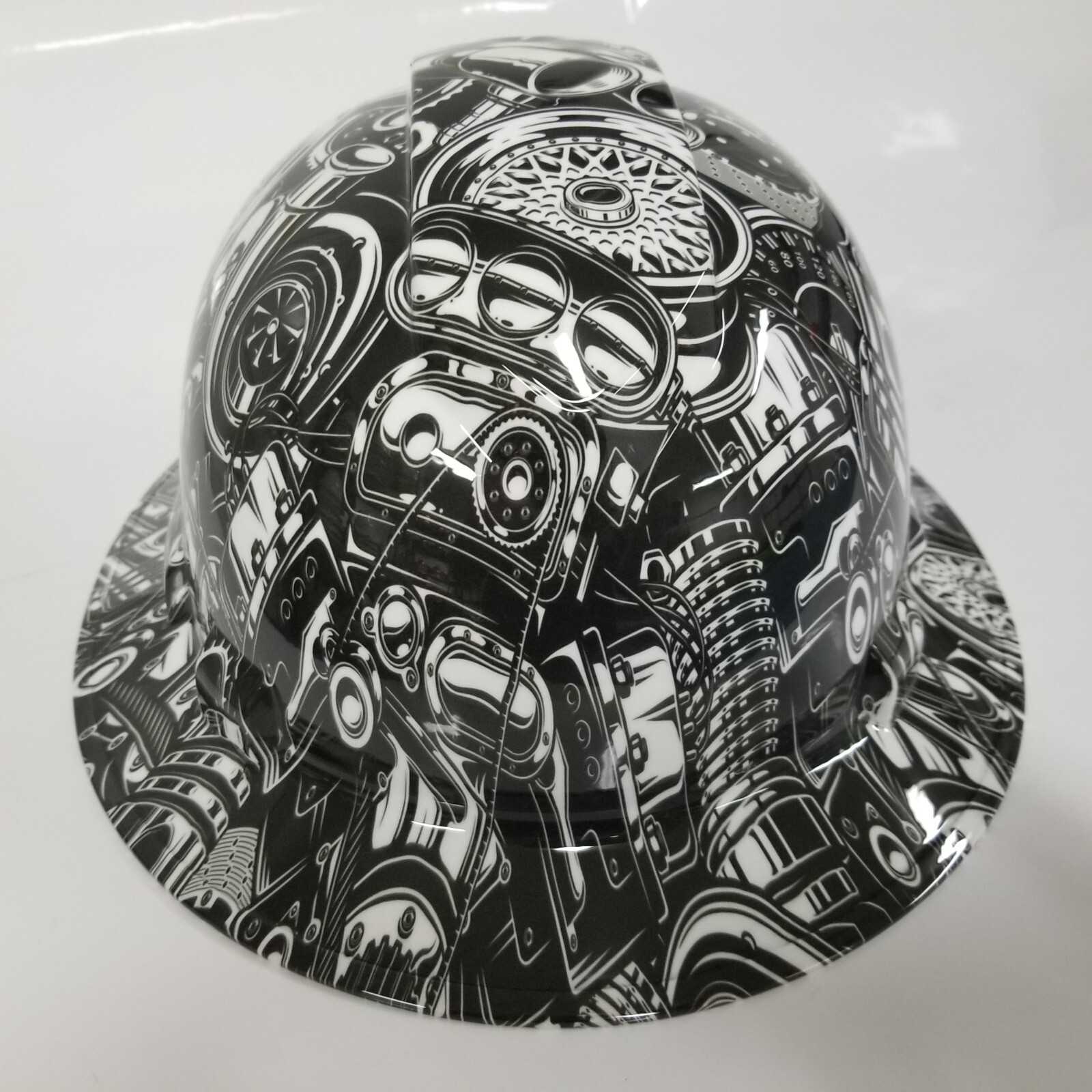 full brim hard hat custom hydro dipped IN HOT ROD STICKER BOMB DRIFT MISSLE NEW