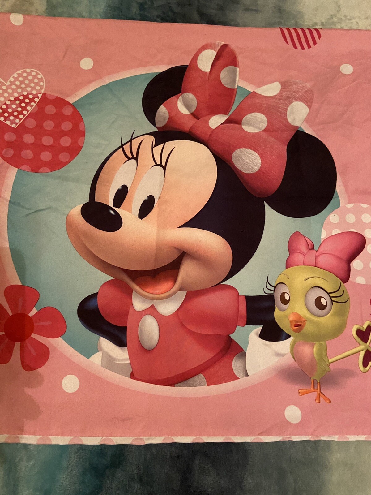 Disney Minnie Mouse Standard Size Double Sided Pillowcase Bird EUC