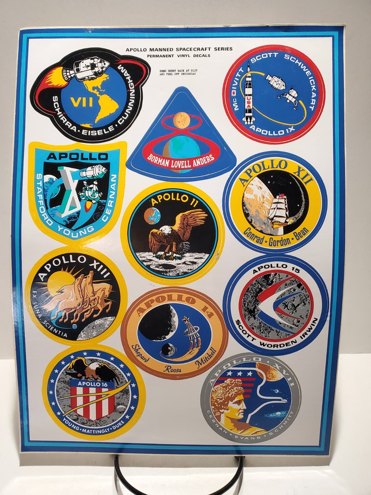 Vintage Vitachrome Apollo 7 - XVII Manned NASA Spacecraft Label Vinyl Decals