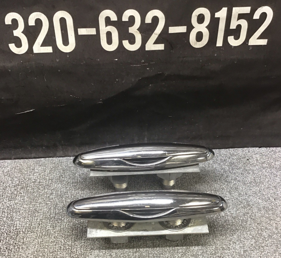 Flush Mount 8” Boat Cleat - One Pair Stainless Steel
