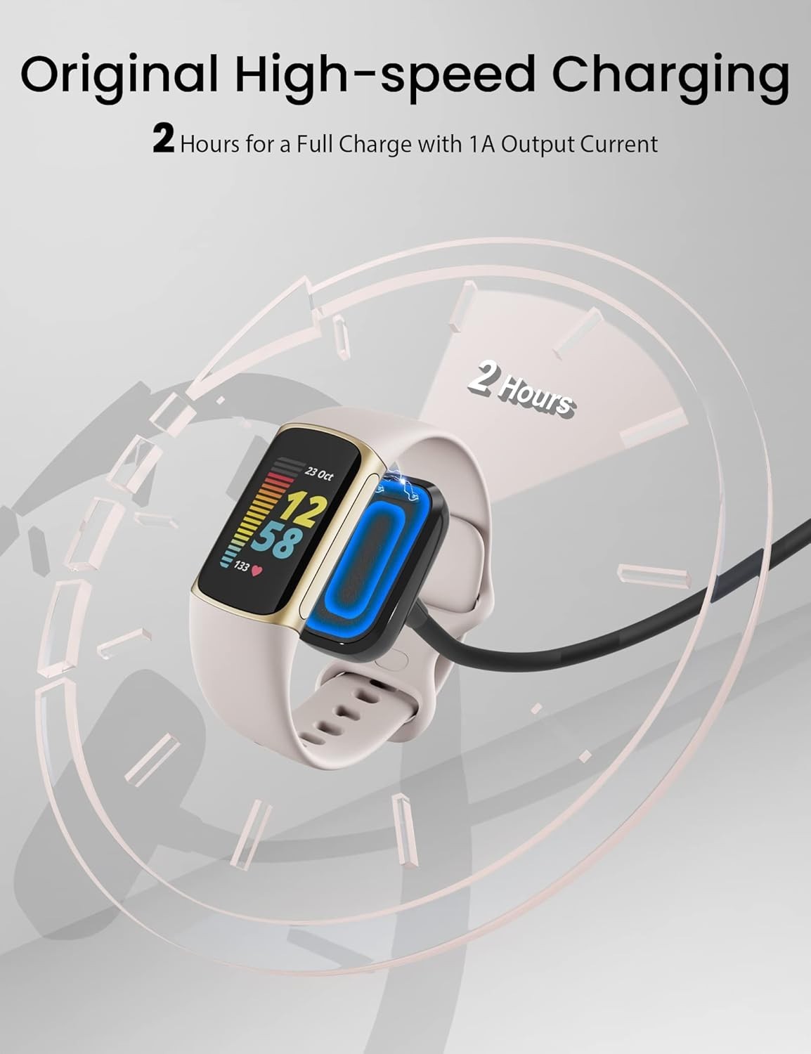 Fast Charger Cable for Fitbit Charge 5 6 Luxe Replacement USB Cord