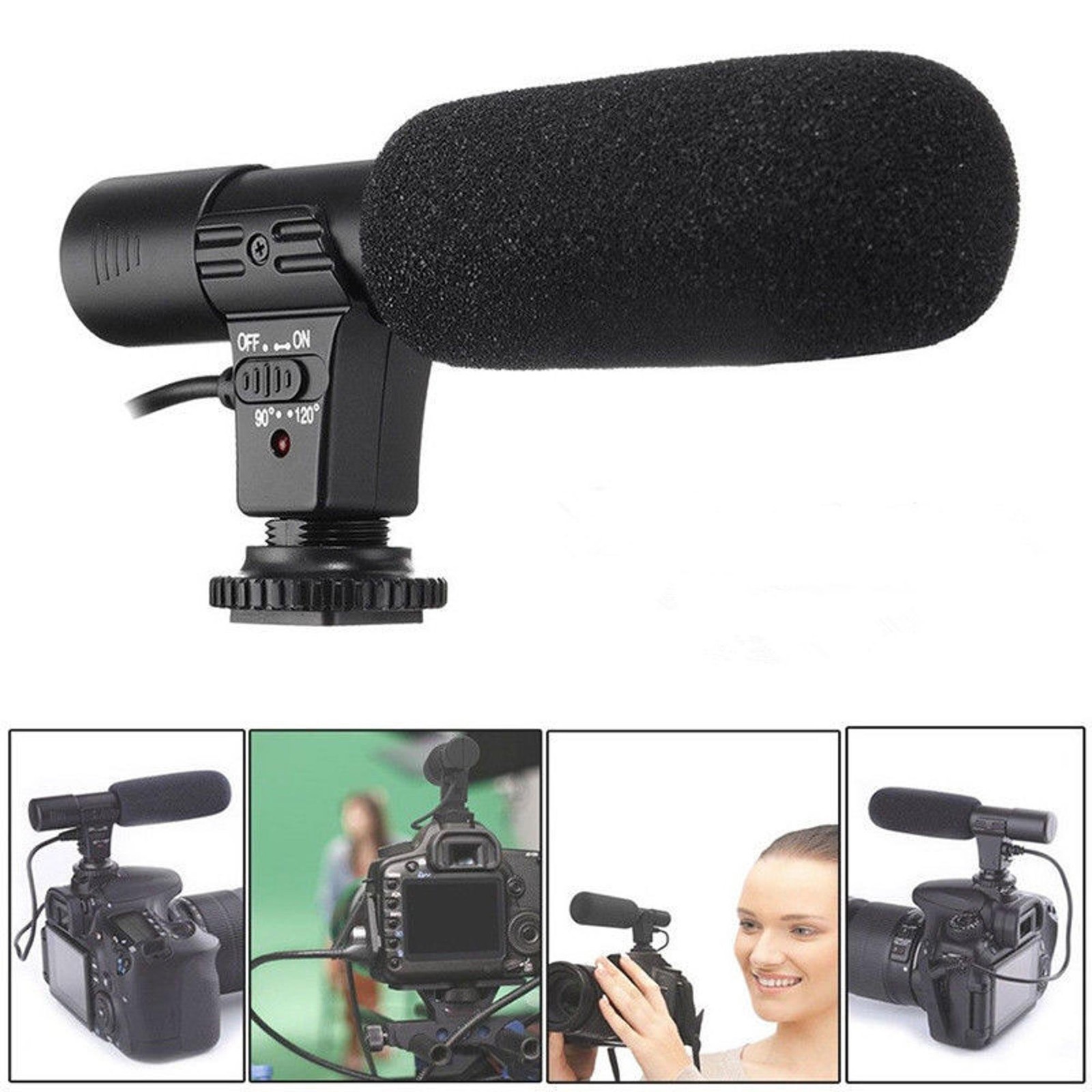3.5mm DV Stereo Microphone Mic For Nikon D7000 D300s D5100 D5300 D3300 D3200 E