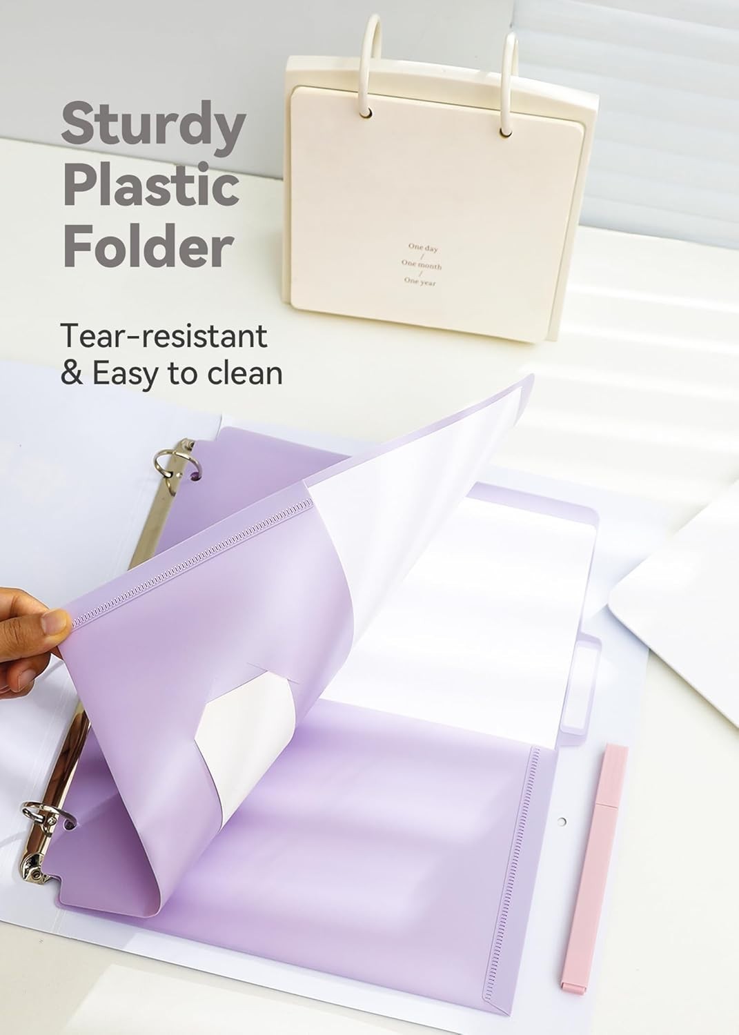 6-Pack Pastel Plastic Folders with 1/3 Cut Index Tabs for Quick Document Access