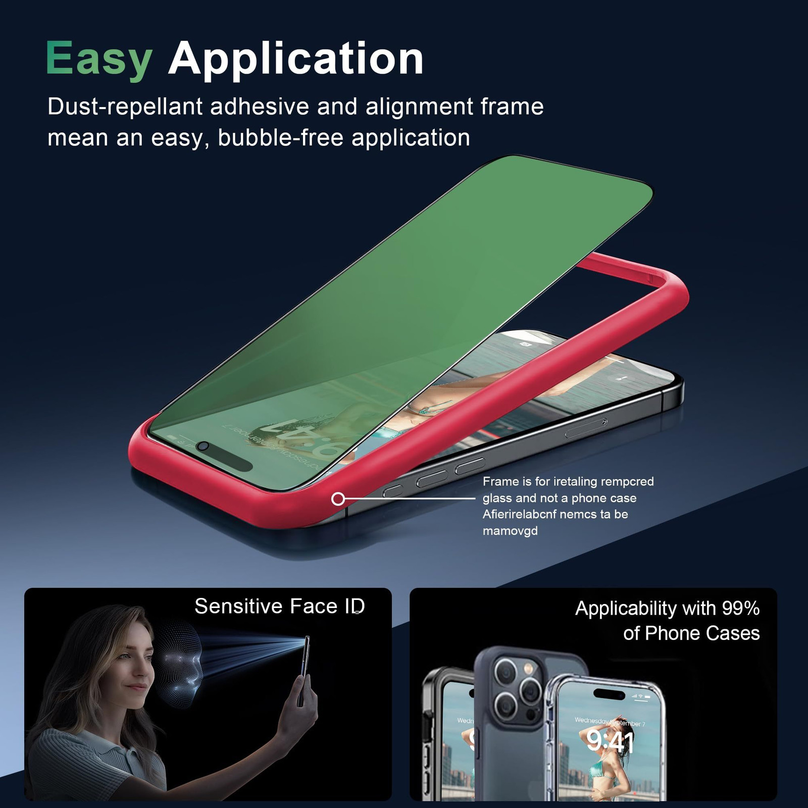 Privacy Screen Protector for iPhone 17 Pro 17 Max 2 Pack, Green