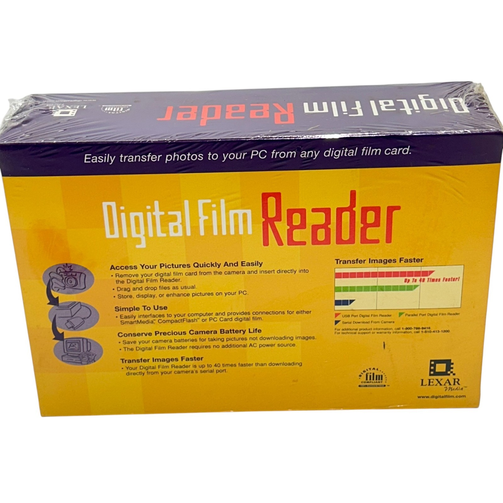 Lexar Digital Film Reader Camera Memory Card PC/Mac USB Hub for Media Transfer