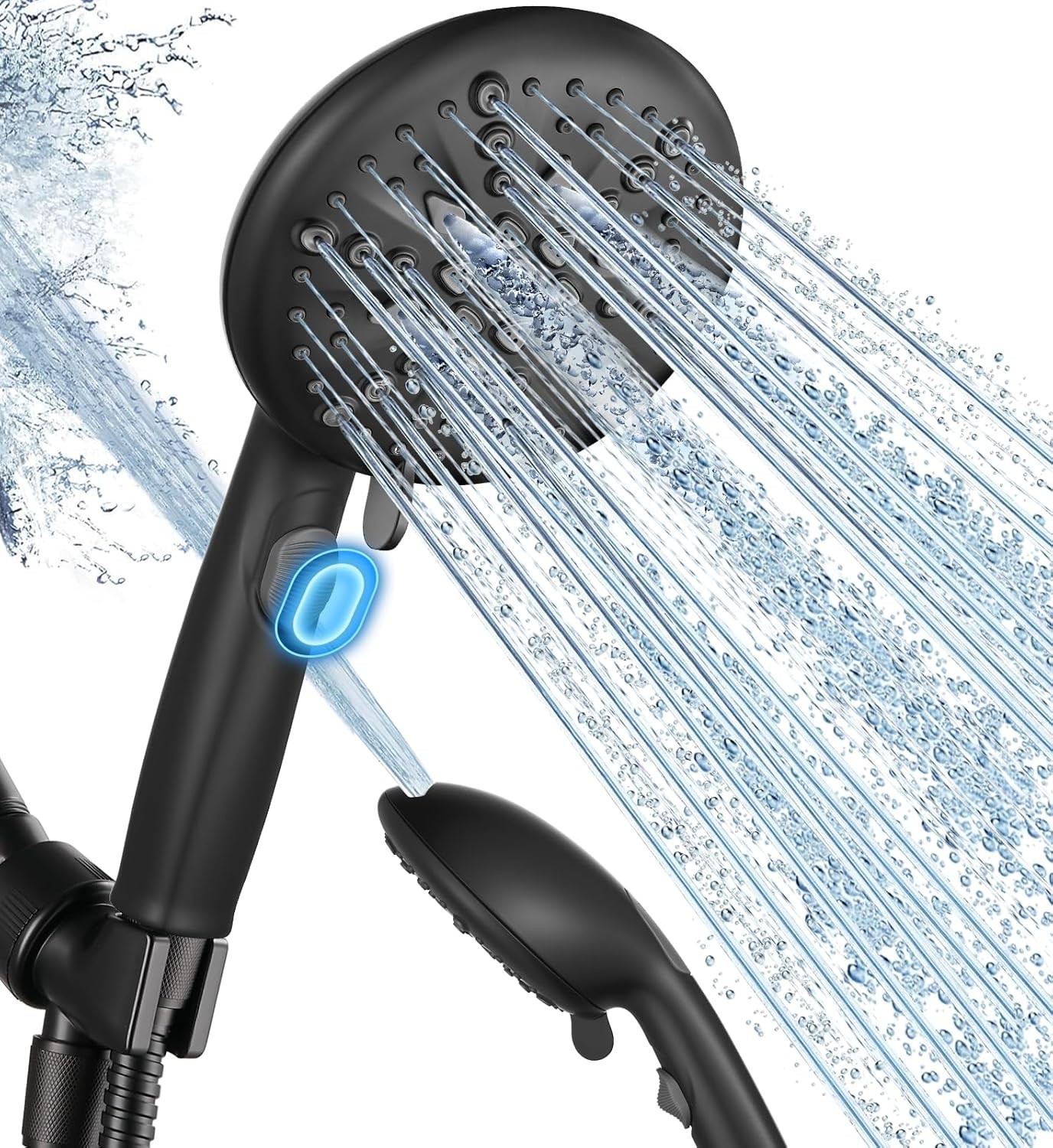High Prure Shower Head with Built-in Pause Button, 9-Funct