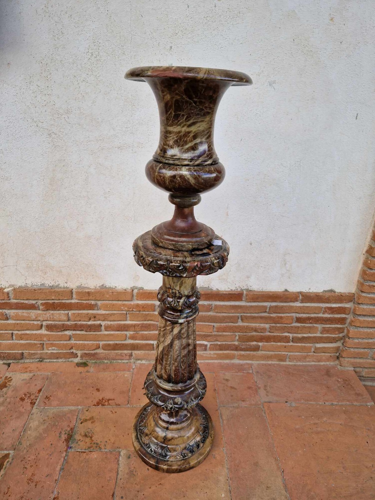 IMPONENTE VASO / LUME IN ALABASTRO (LAMPADA, PIANTANA)