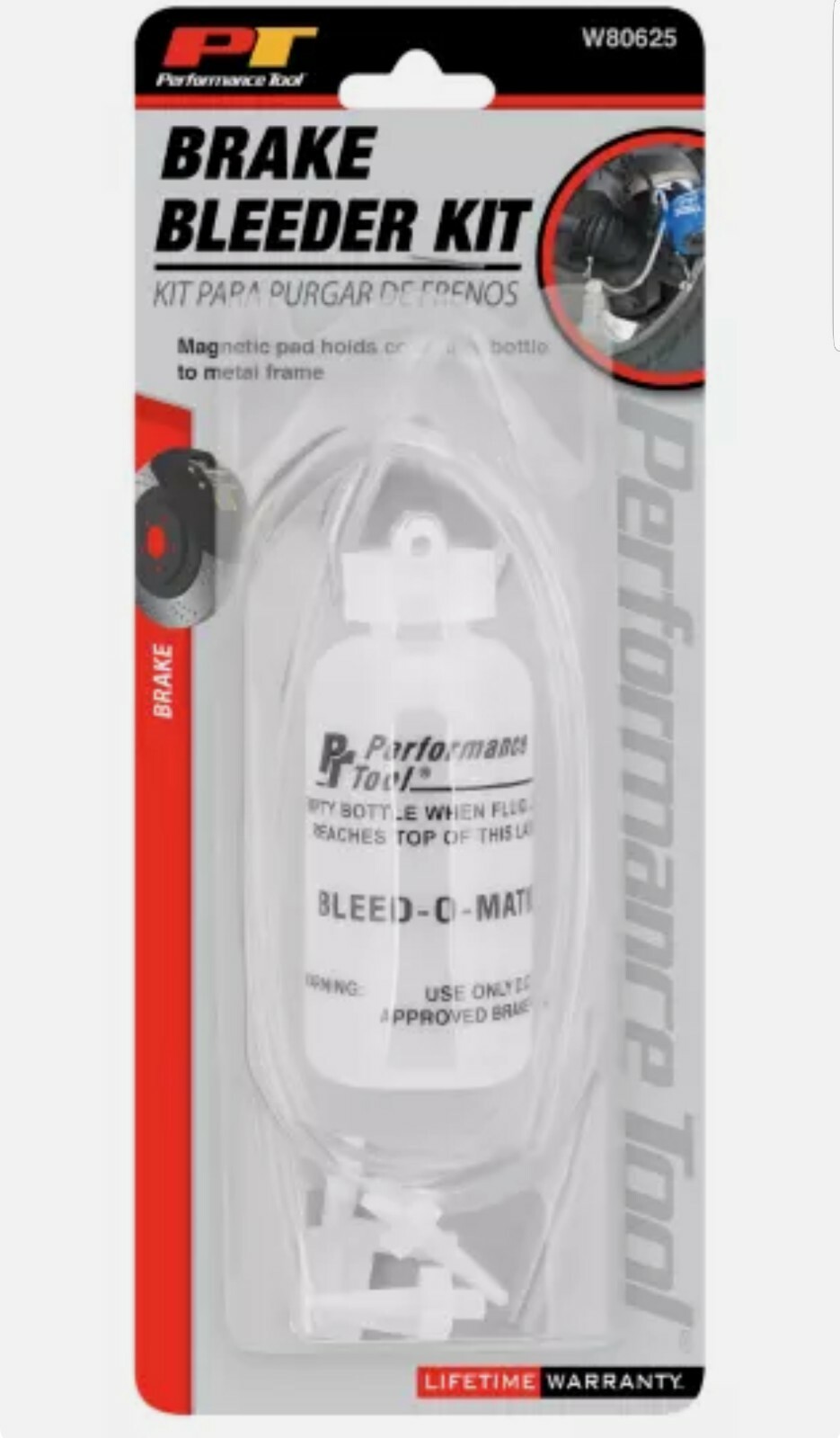 W80625  Brake Bleeder Kit  - Includes adaptors for multiple applications