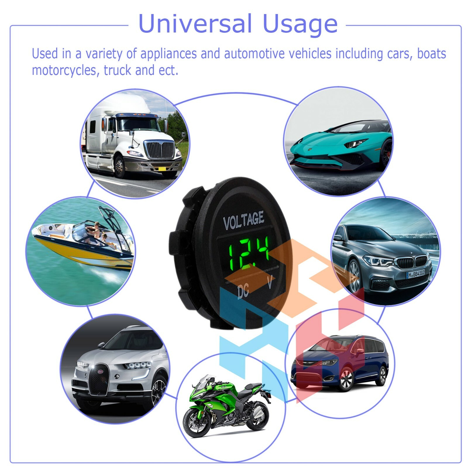 LED Digital Display Voltmeter Car Motorcycle Voltage Volt Gauge Panel Meter 12V
