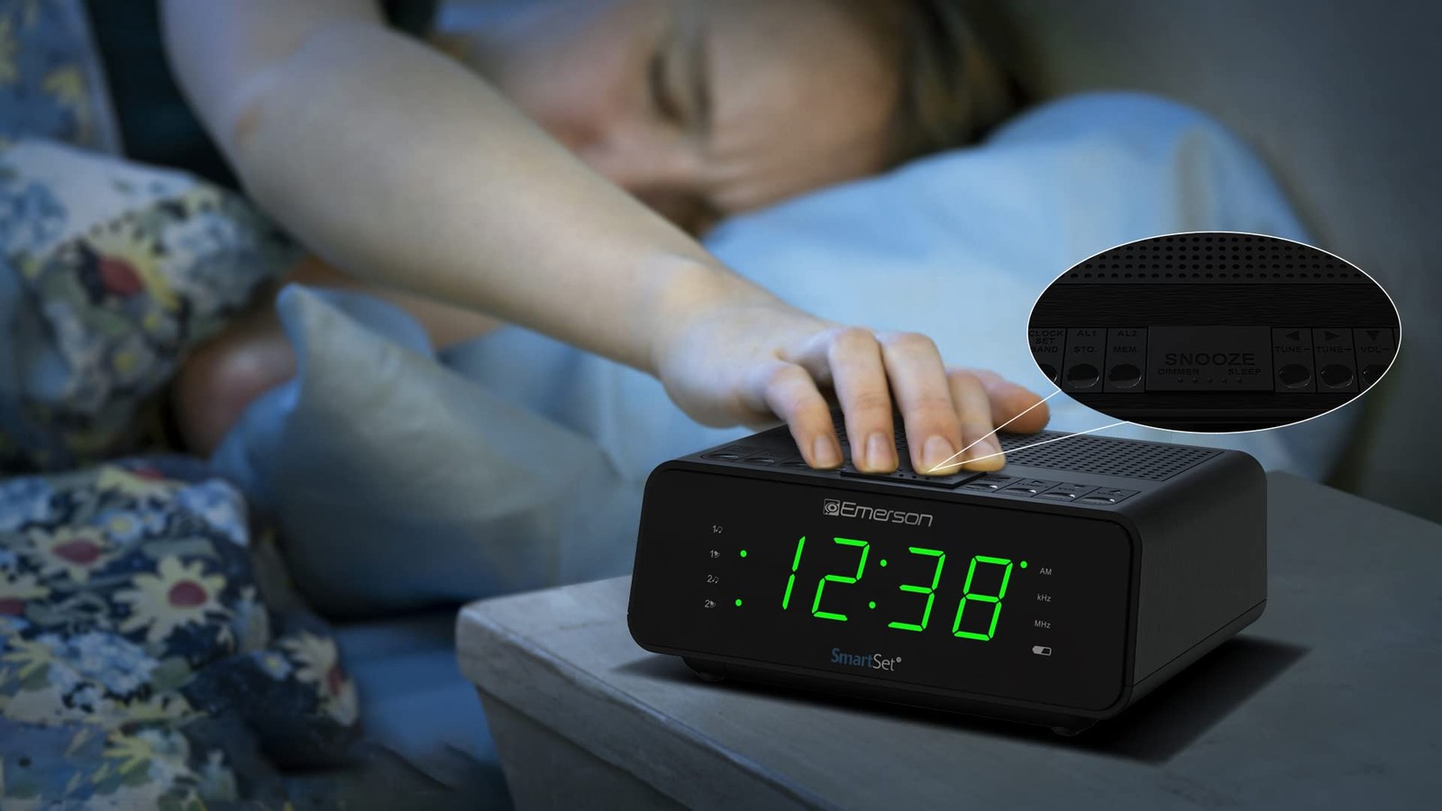 Emerson SmartSet Dual Alarm Clock Radio with AM/FM Radio, CKS1900, Black