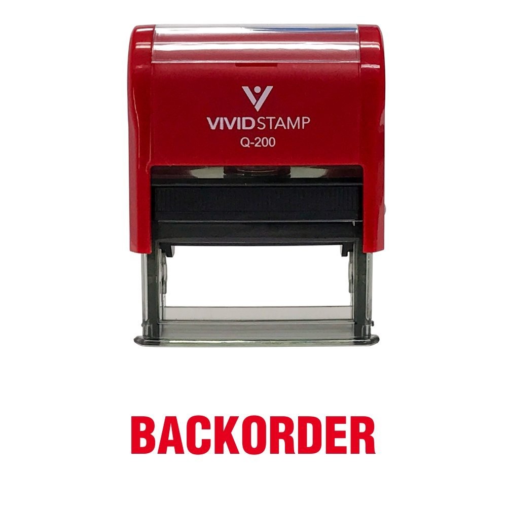 BackOrder Self Inking Rubber Stamp Red Ink Medium Office Business Stationery