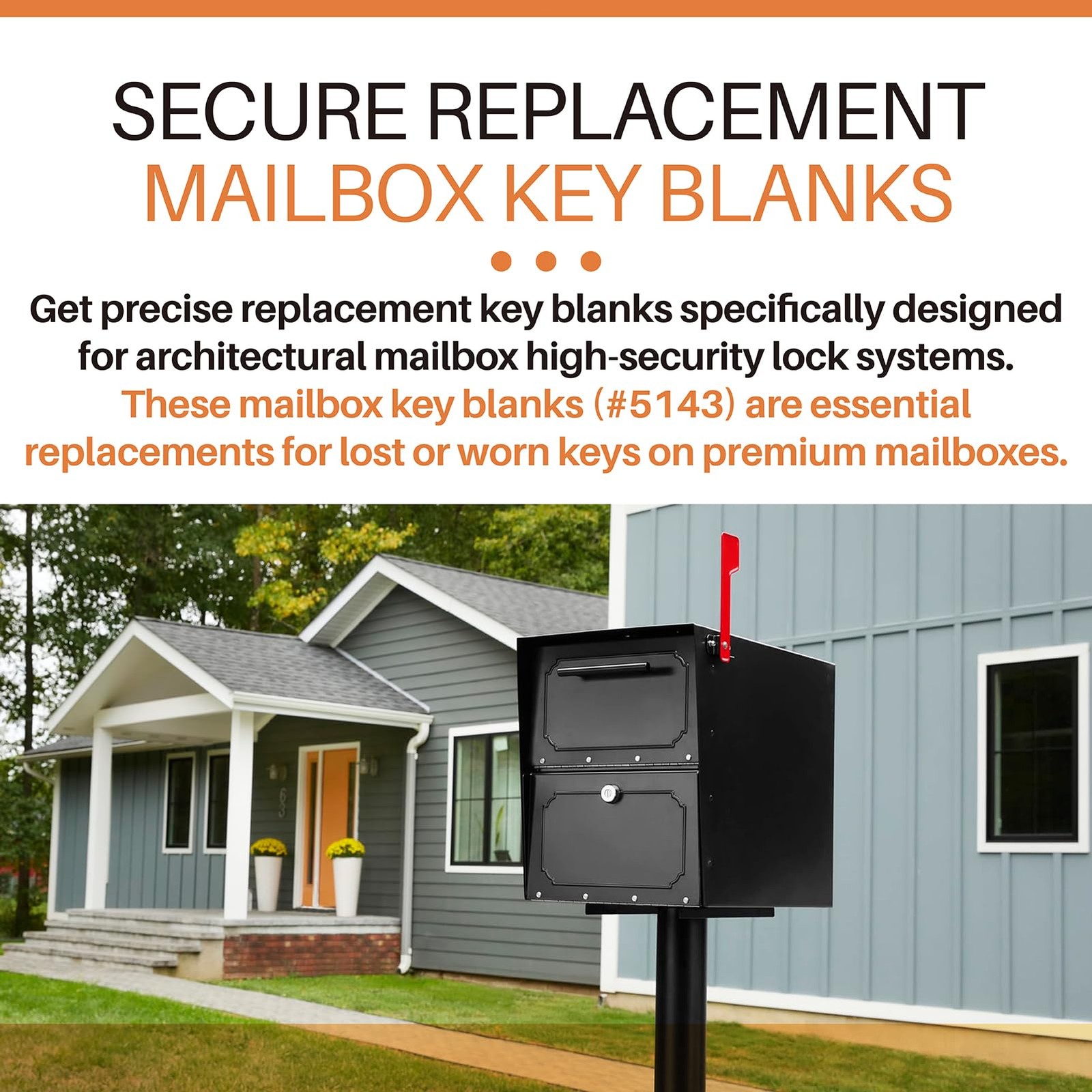 ​​5 Pack Architectural Mailboxes 5143 Replacement Key Blanks for High Securit...