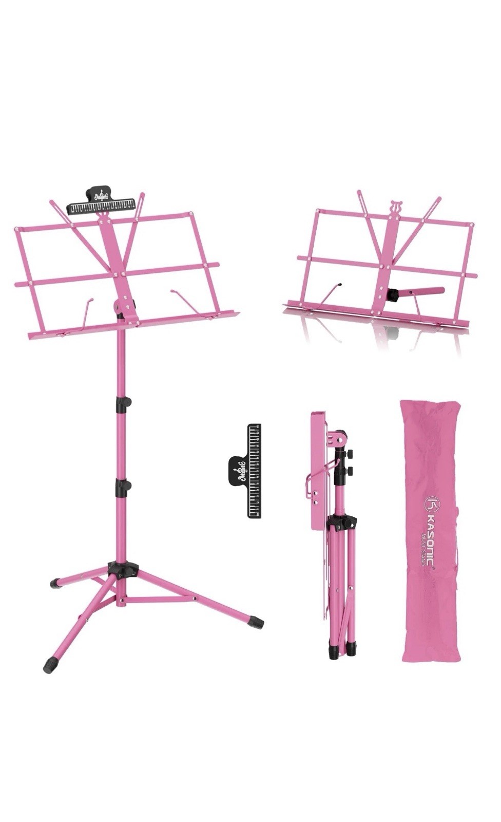 KASONIC MS-102PK Professional Collapsible/Portable Adjustable Pink Music Stand