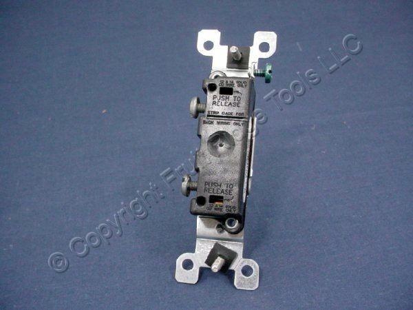 Leviton Brown Framed Toggle Wall Light Switch Single Pole 15A 120V Bulk 1451-2