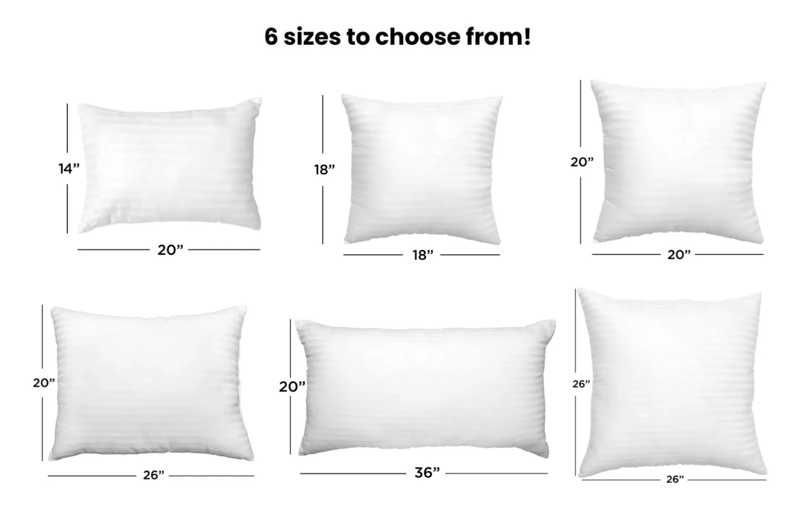 Roozt Home Gel-Fiber Pillow Inserts 2-pack  CHOSE SIZE & Firmness *FREE SHIPPING