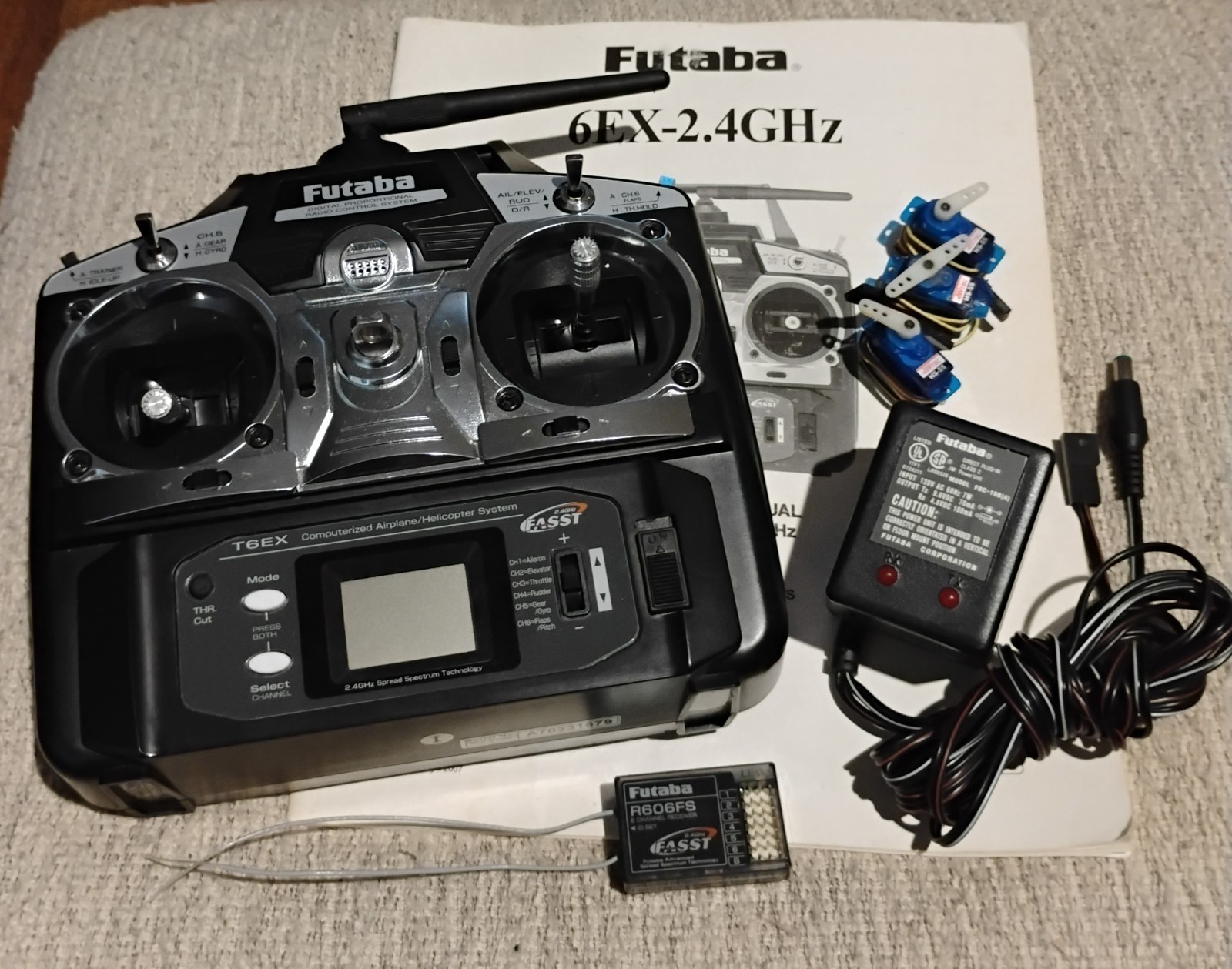 Futaba Transmitter & Receiver 6EX  2.4 GHz -Fast  6 ChanneI Radio System