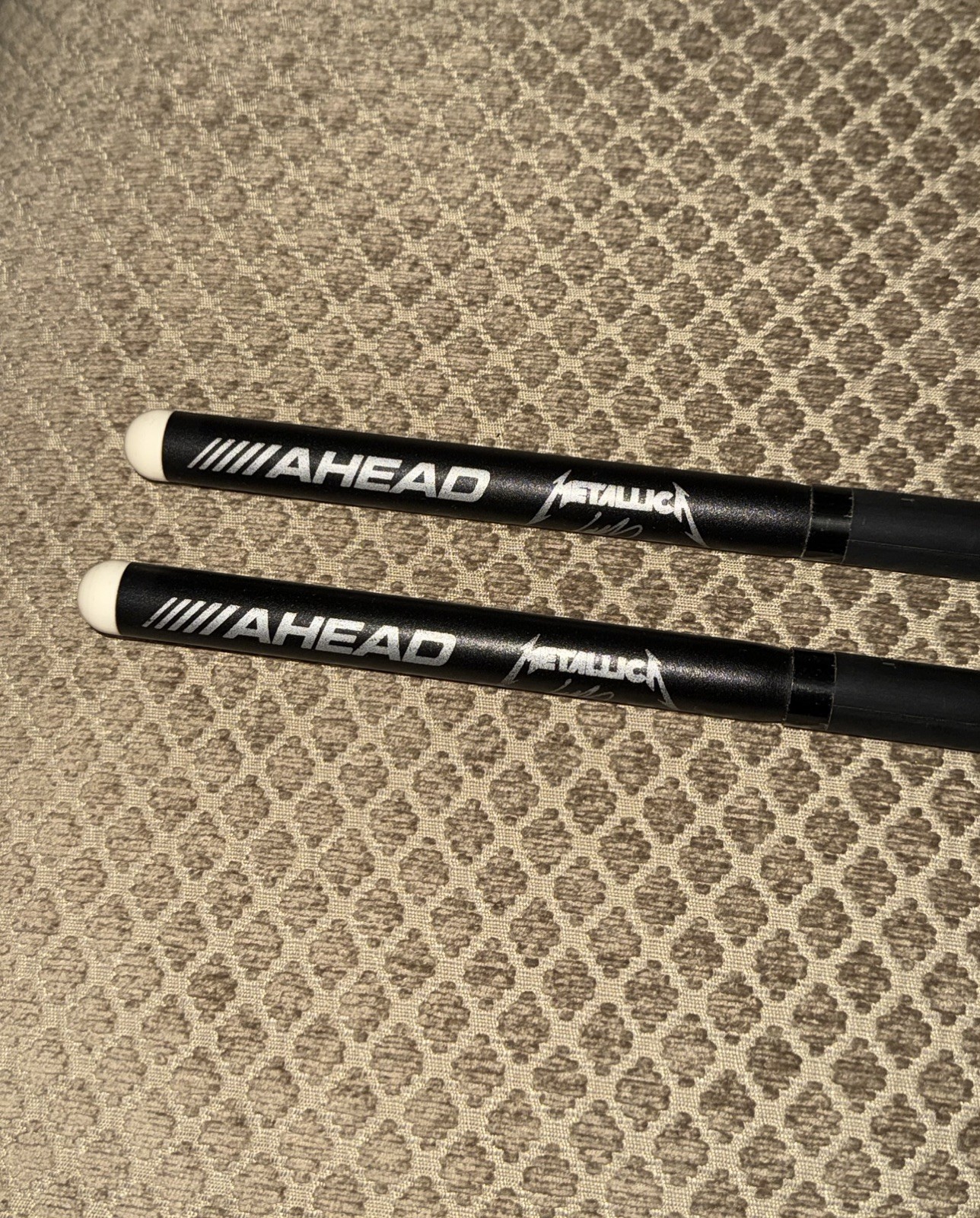 Vintage Ahead Signature Lars Ulrich Metallica Aluminum Drumsticks RARE