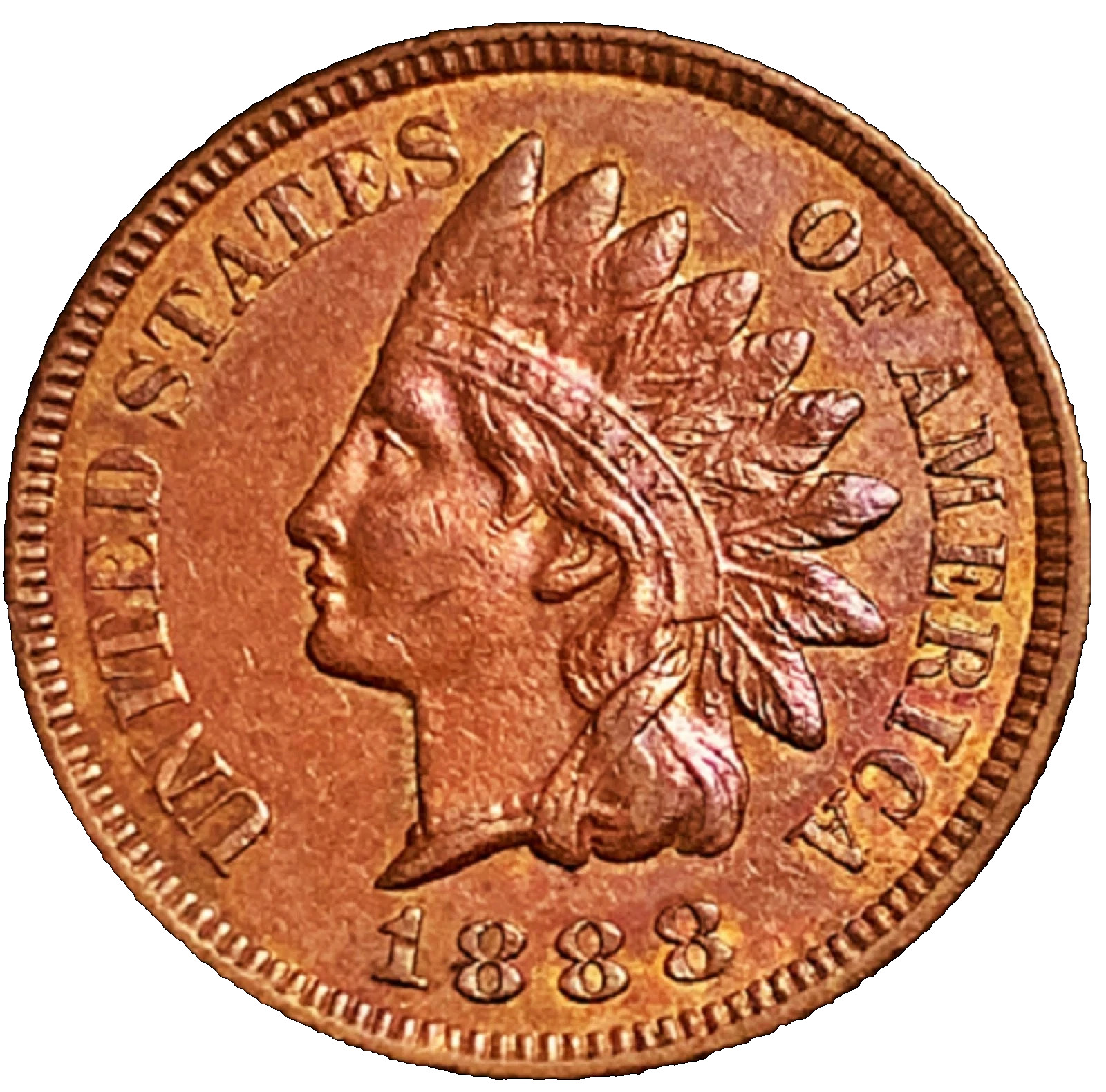 1888 INDIAN HEAD CENT CHOICE AU/UNC STUNNING