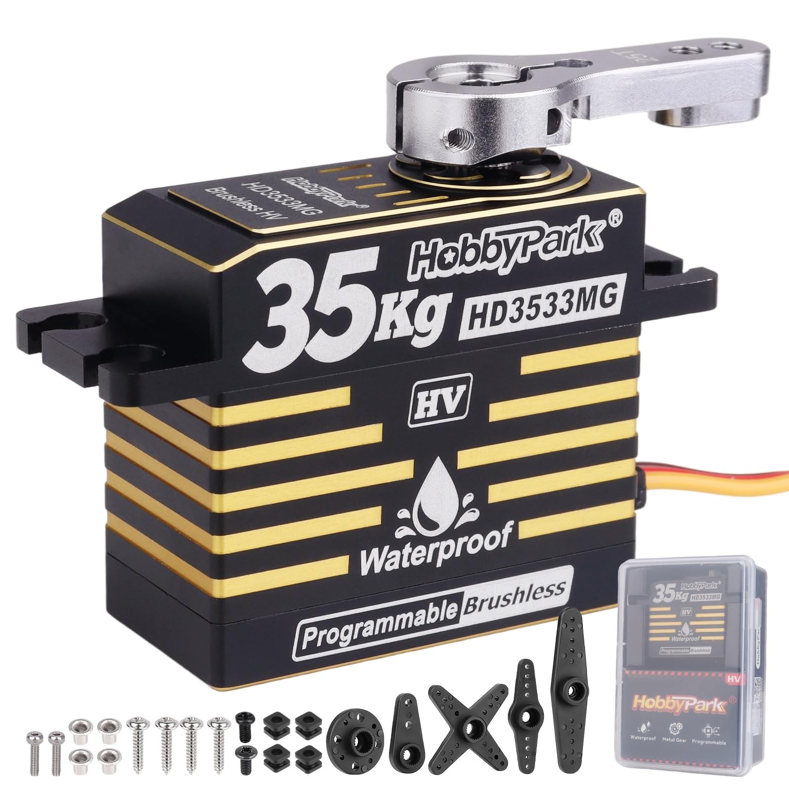 HobbyPark Waterproof High Torque RC Servo 35kg Brushless Motor Metal Gear Digita