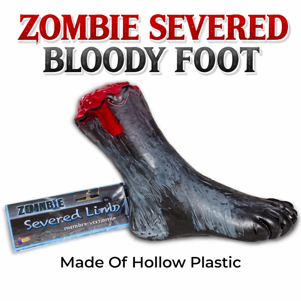 ZOMBIE SEVERED FOOT Fake Bloody Limb Stump Ankle Leg Costume Prop Monster Rotted