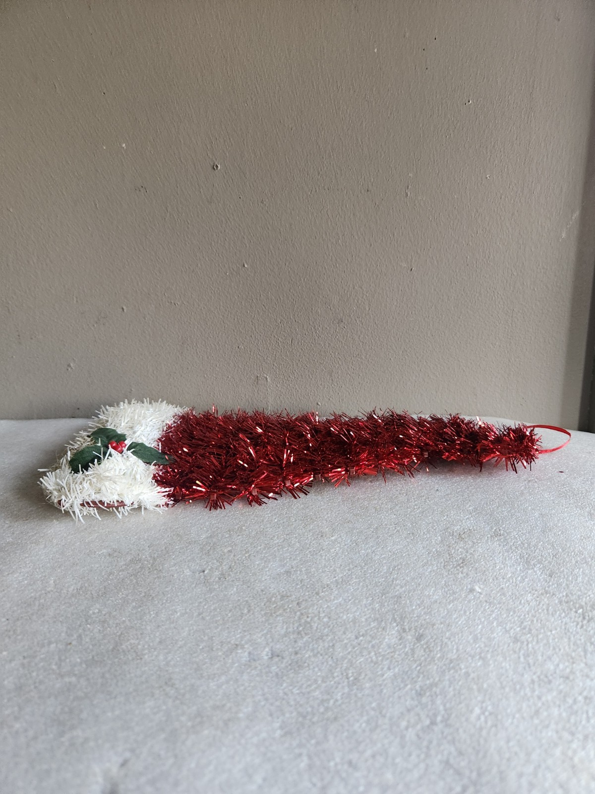 Tinsel Santa Claus Hat Decoration • Hanging • 13½"×9"