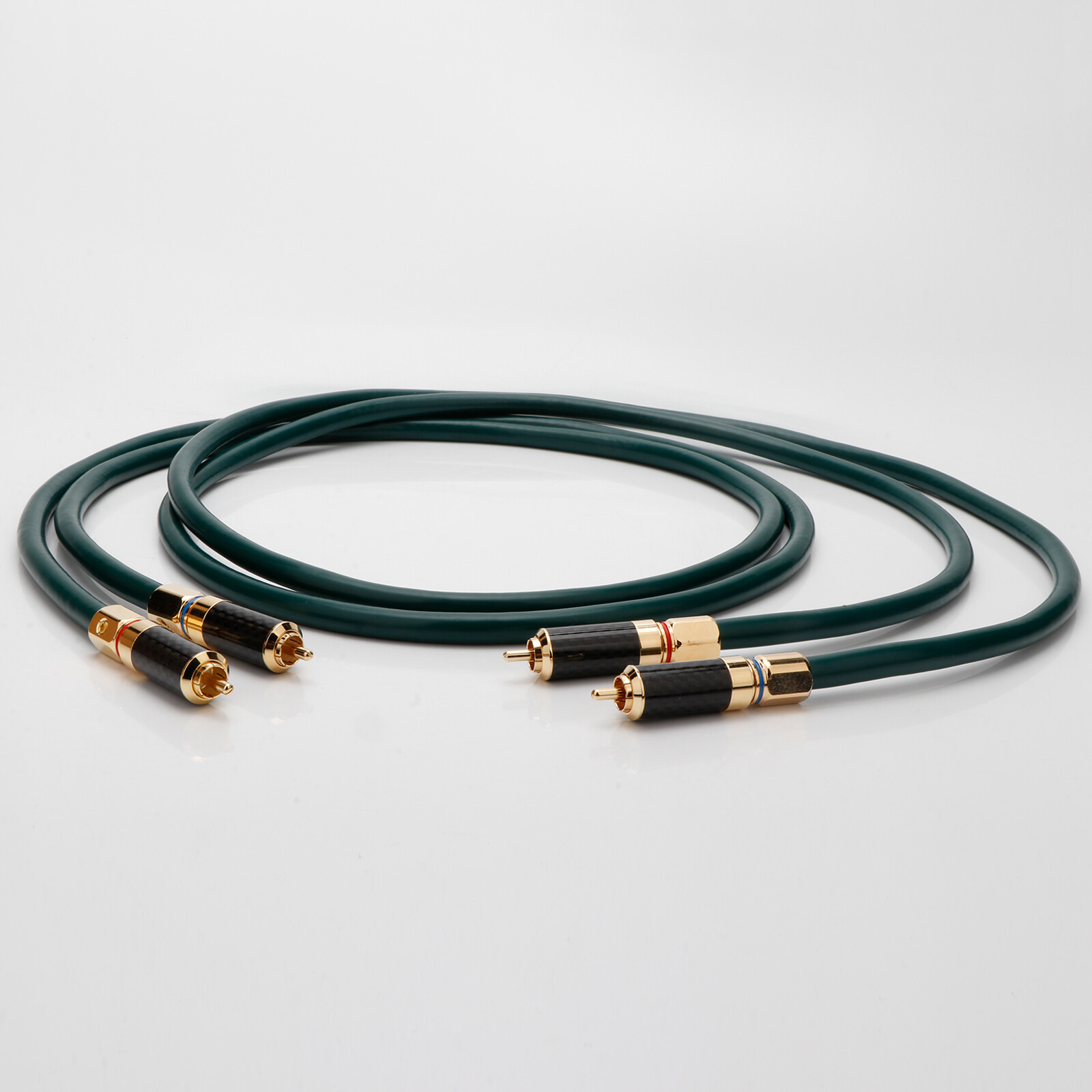 2PCS OCC Copper Audio RCA Cable Hi-Fi 24K Gold Plated RCA Plug Interconnect Wire