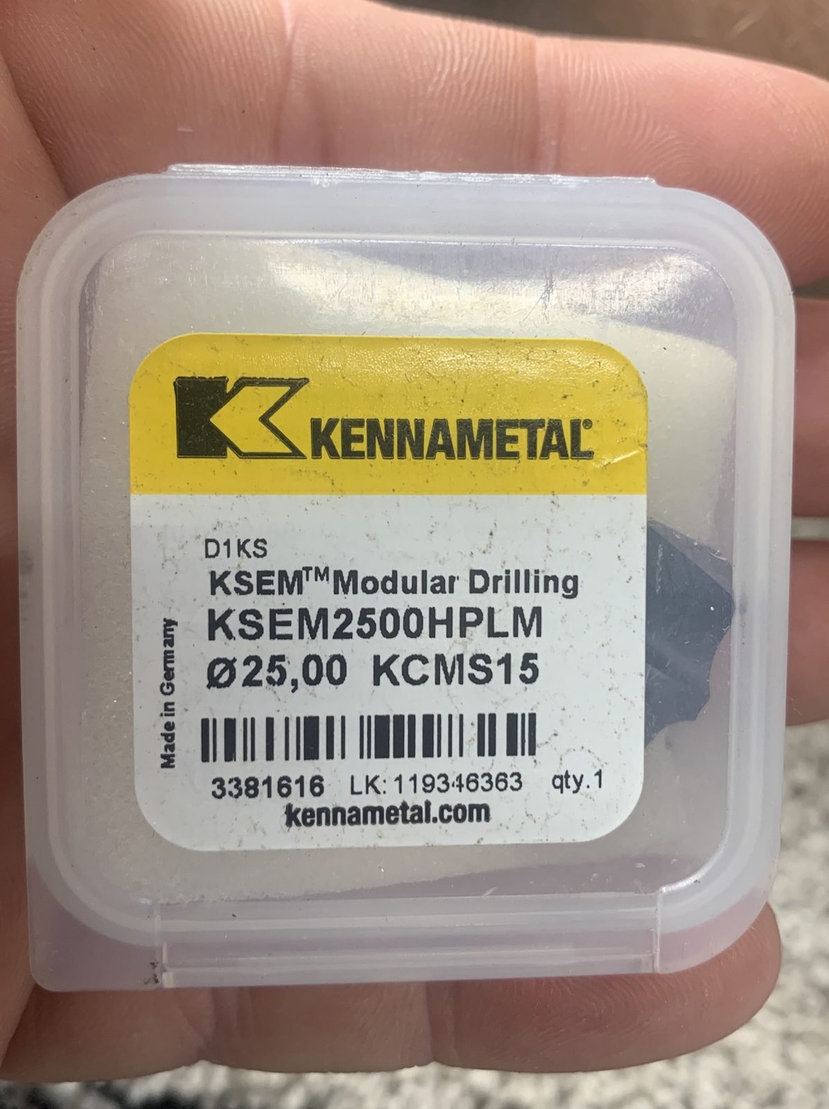 25mm KSEM2500HPLM KC7320 KENNAMETAL CARBIDE DRILLING HEAD SE-DRILL MODULAR 2454