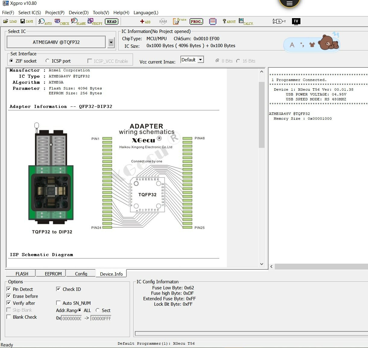 QFP32 TO DIP32 IC socket adapter/adaptor for TL866II PLUS T56 programmer