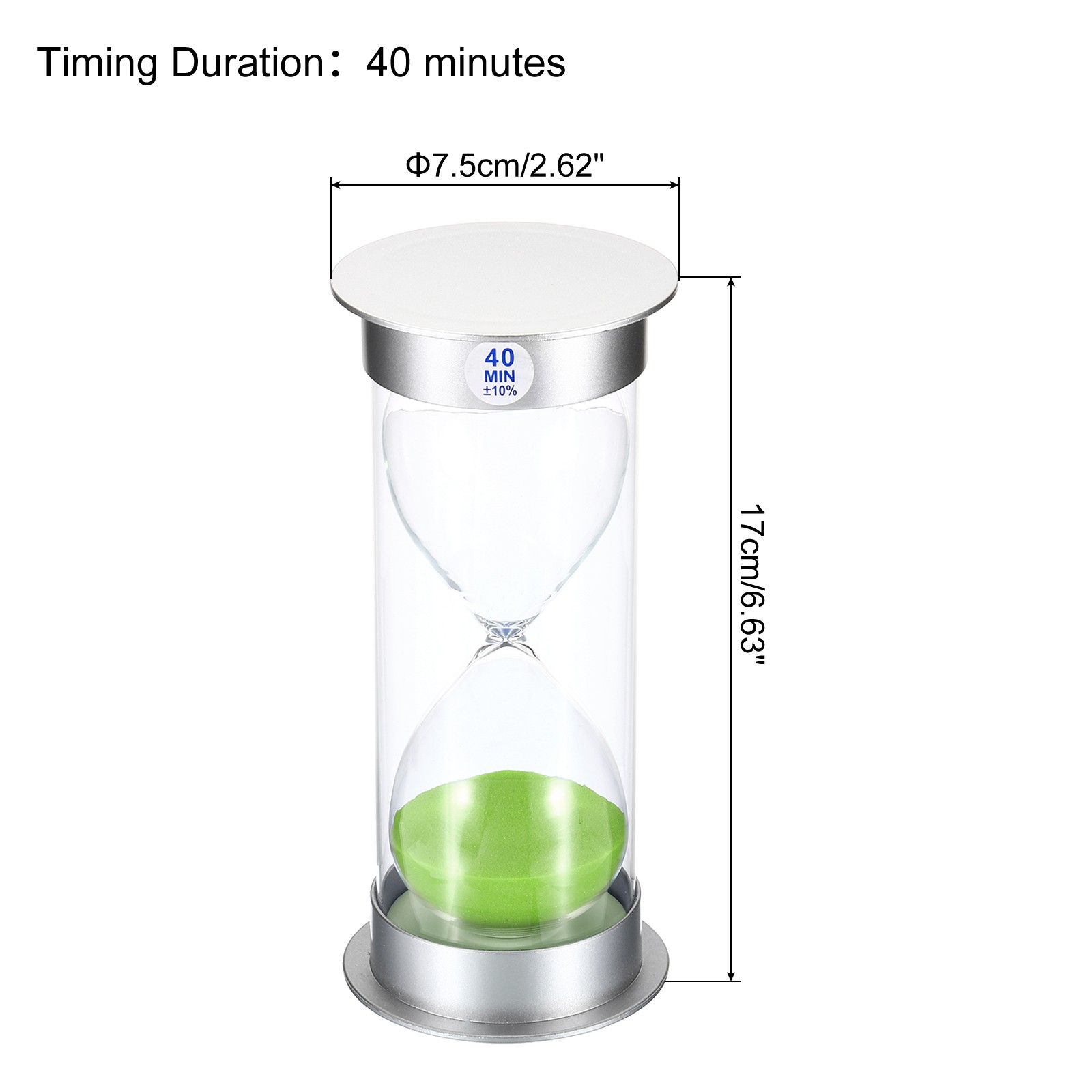 40 Minute Sand Timer, Sandy Clock Count Down Sand Glass, Green Sands