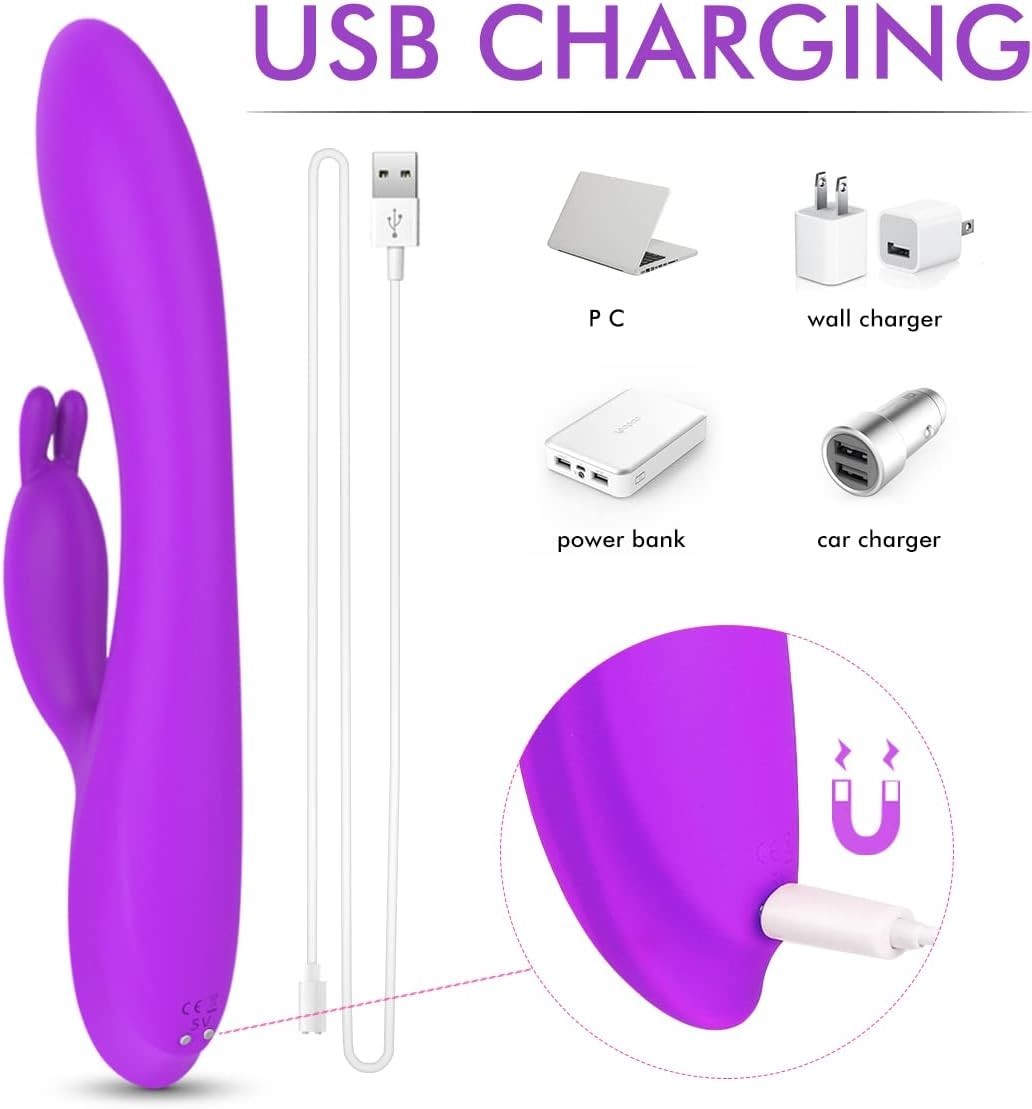 G Spot Rabbit Vibrator with Heating Function and Bunny Ears for Clitoris G-sp...