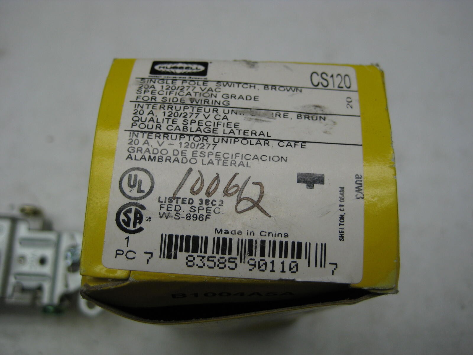HUBBELL CS120 SINGLE POLE SWITCH NSMP