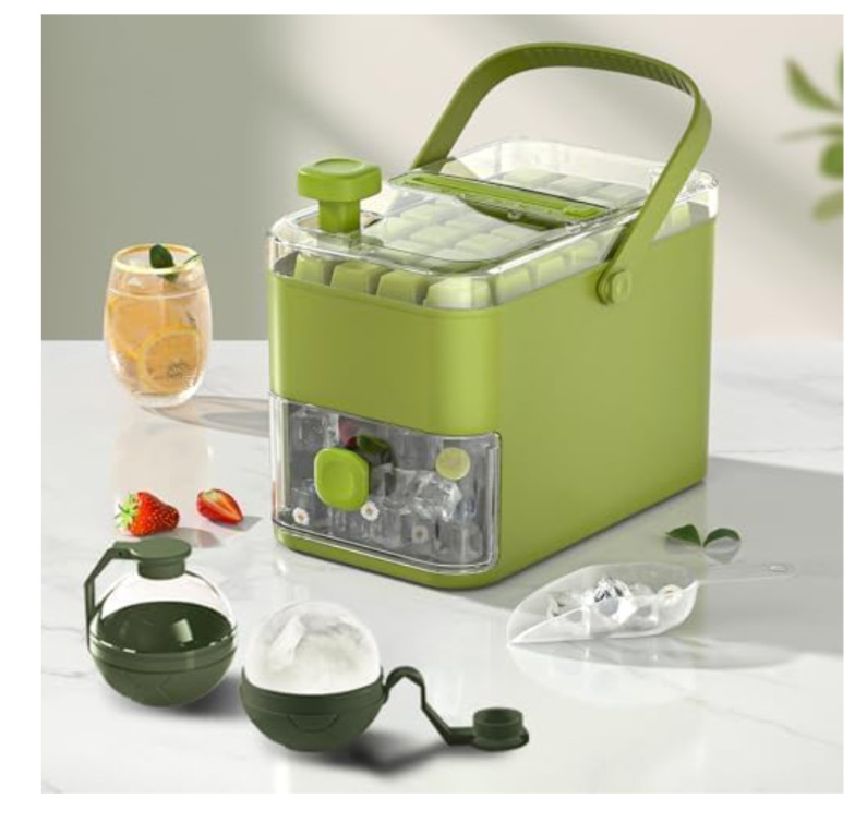 56-Cube Ice Maker with Easy Press Cap Double Layer Ice Cube Maker Ship To US