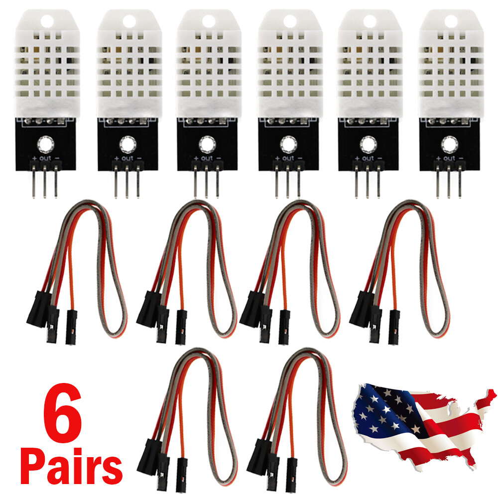 6Pcs DHT22/AM2302 Digital Temperature and Humidity Sensor Module Temperature Hum