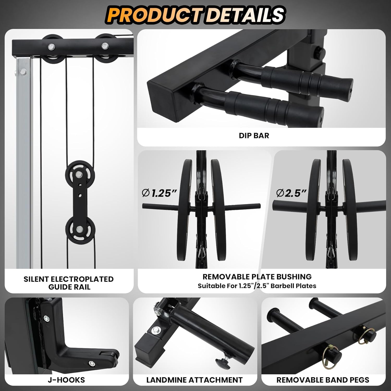 Power Cage, Multi-Function Squat Rack with LAT Pulldown, 1600 LBS Weight Capacit