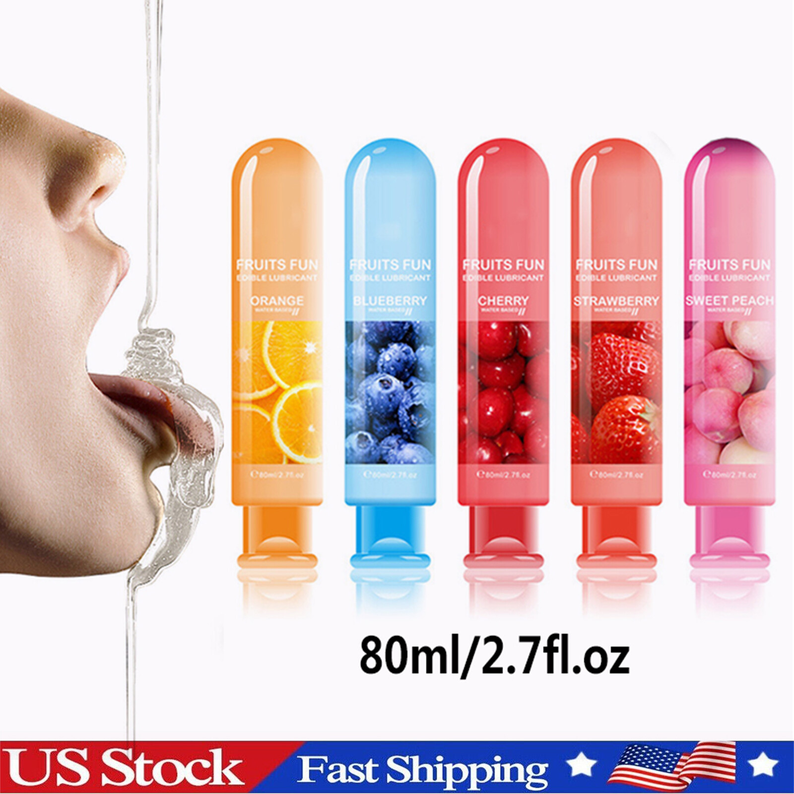 Edible Fruit Flavor Adult Lubricant Gel Lube Edible Oral Sex Sexual Massage Oil