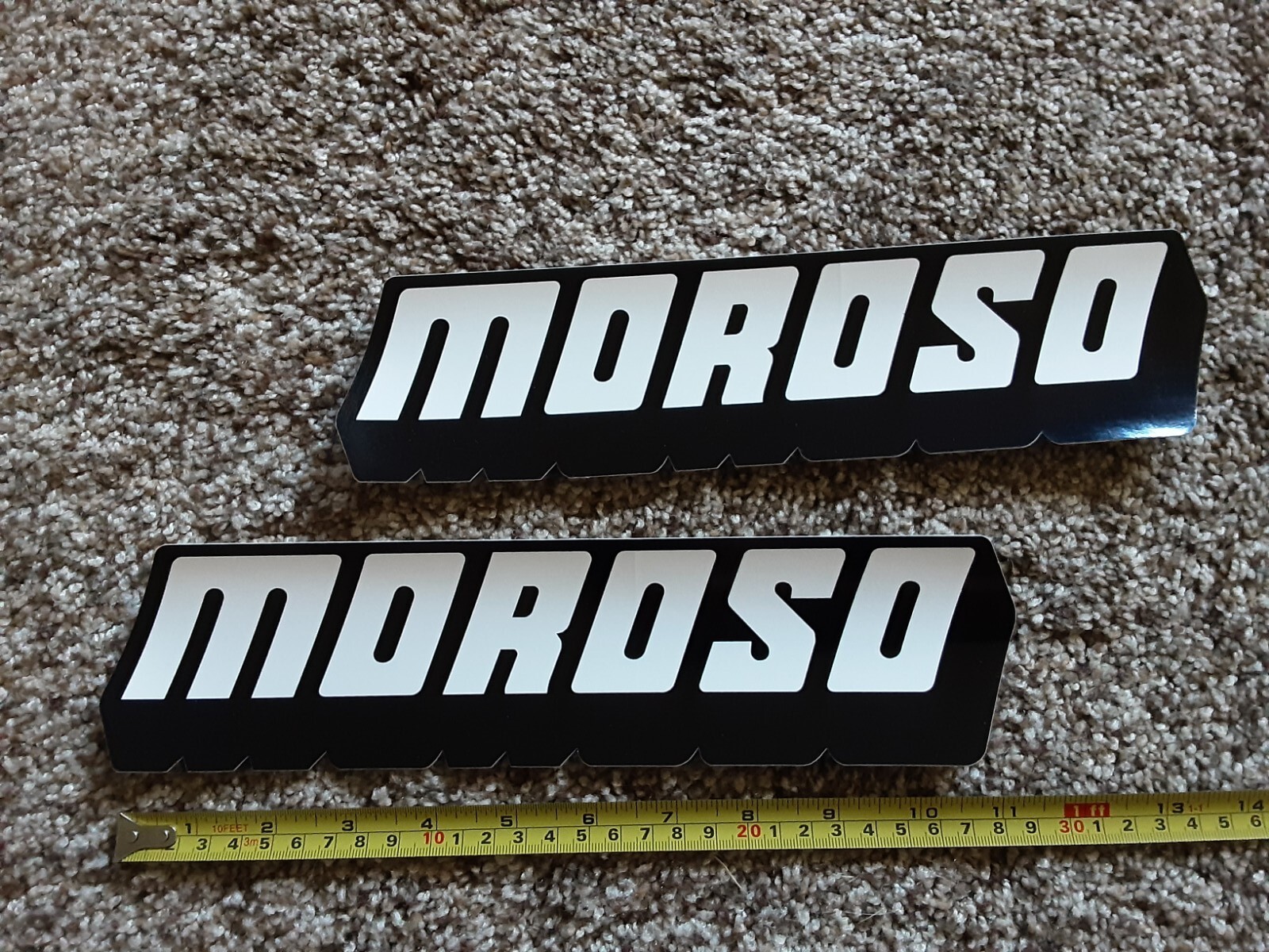 Lot of 2 Moroso Oil Pan Racing Decals Stickers NHRA Nascar Street Outlaws Vacuum