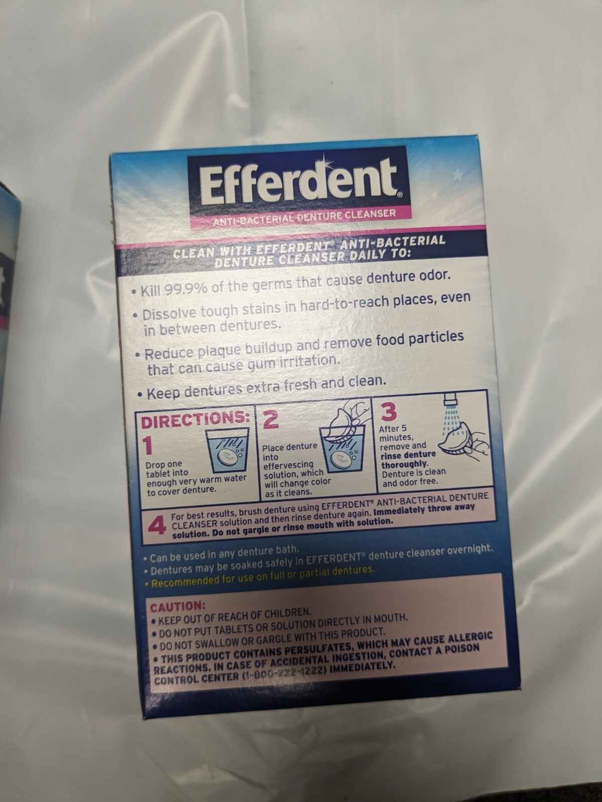2xEfferdent Denture Cleanser Tablets, Complete Clean, 102 Tablets 204 tablets to
