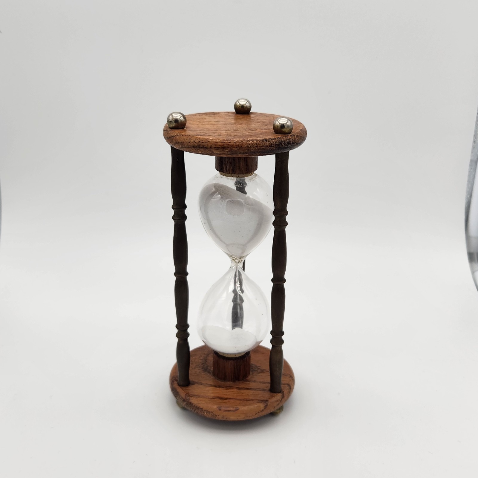 Hourglass Timer Wood And Metal 10 Minute Timer 6.5 Inches Tall
