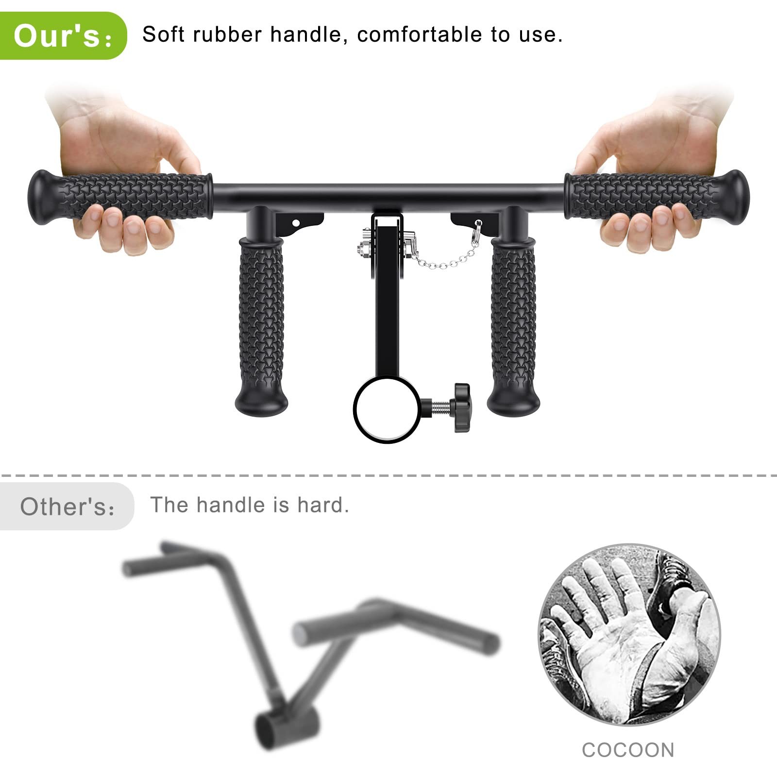 SELEWARE T & V Bar Row Landmine Handle Attachment for 2" Barbell Bar, Solid M...