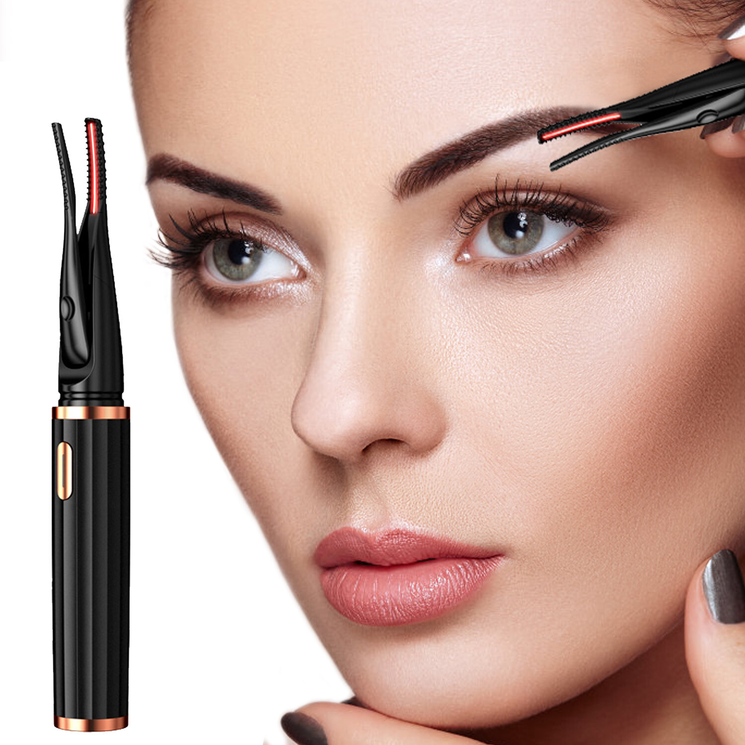 Electric Heated Eyelash Curler USB Rechargeable Makeup Curling Tool Long Lasting