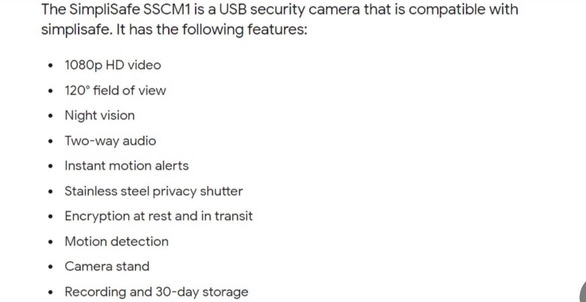 SimpliSafe HD Wired Indoor Security Camera with Built-in Privacy Shutter +AC