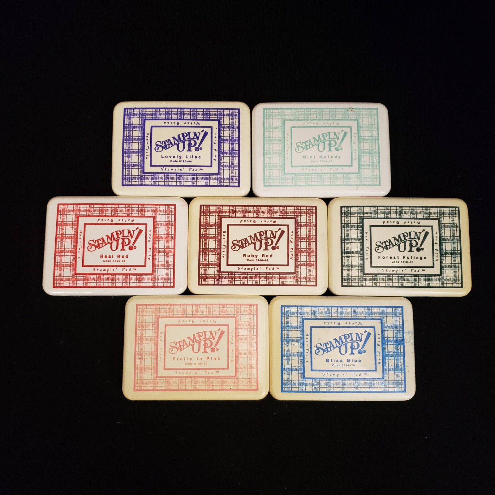 Lot 7 Stampin' Up Classic Old Style Assorted Ink Pads Bundle